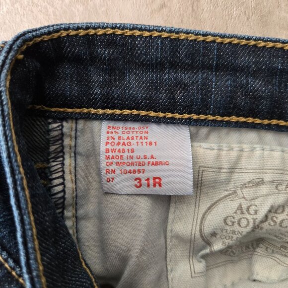 AG Skinny Straight Jeans Size 31 High Rise Dark Blue Wash Casual Stretch Denim - Picture 8 of 13